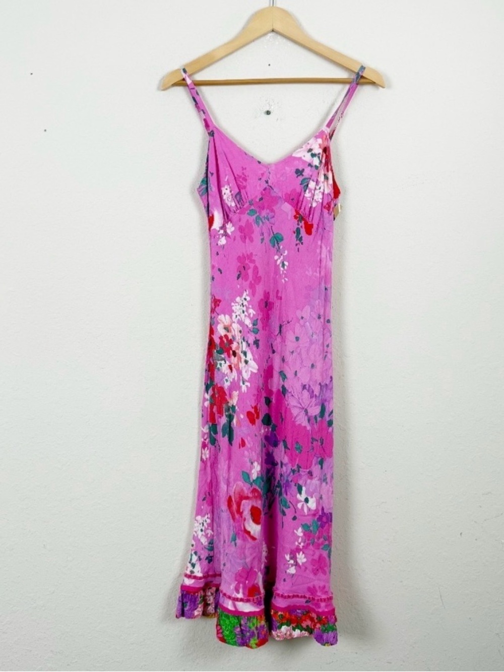 Jams World Vintage 90’S Hawaiian Inspired Brand Vibrant Pink Purple Floral Dress